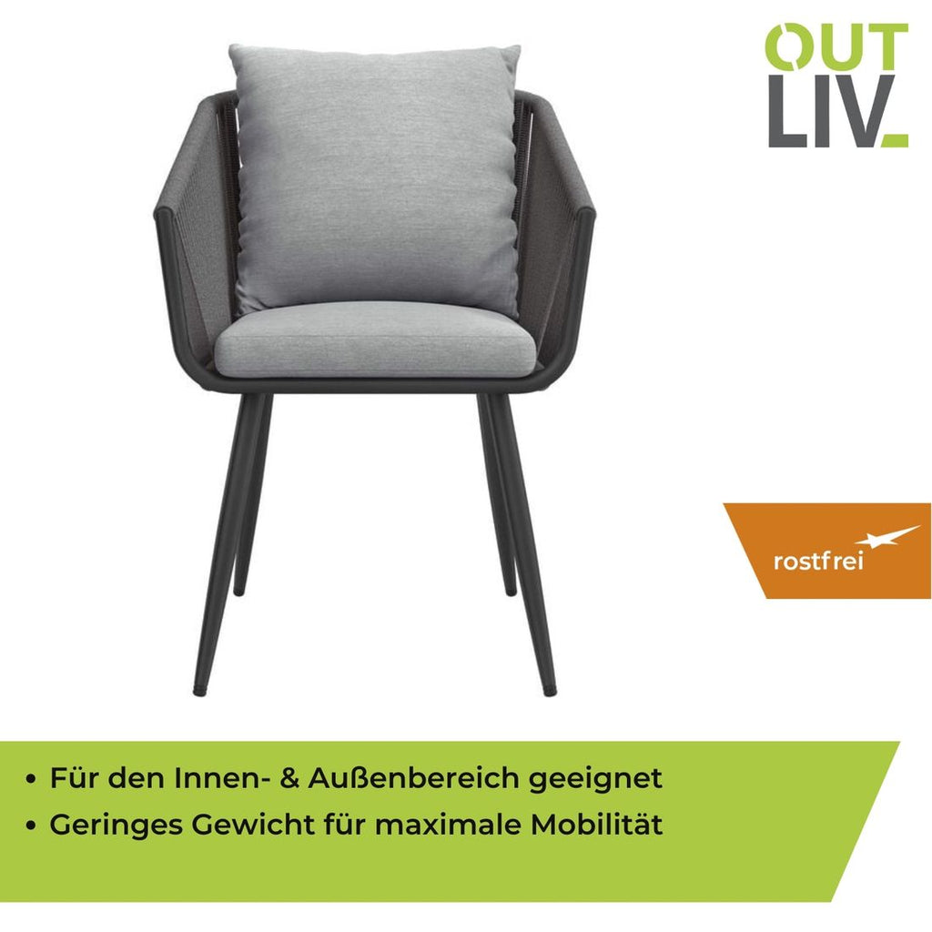 Hagestol Alex aluminium med puter tau 58x64 cm oversikt