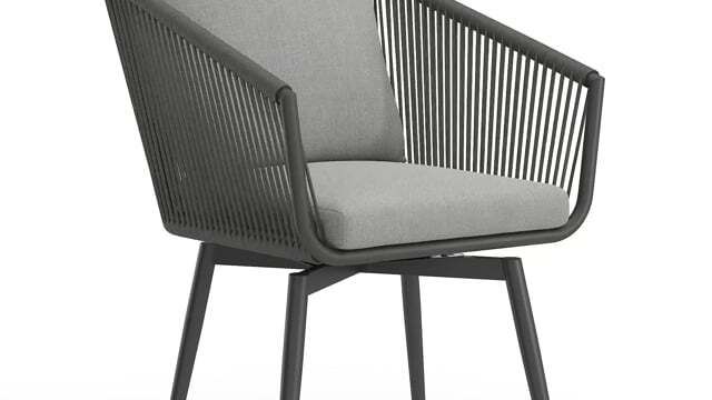 Hagestol Alex dreibar aluminium med puter forfra