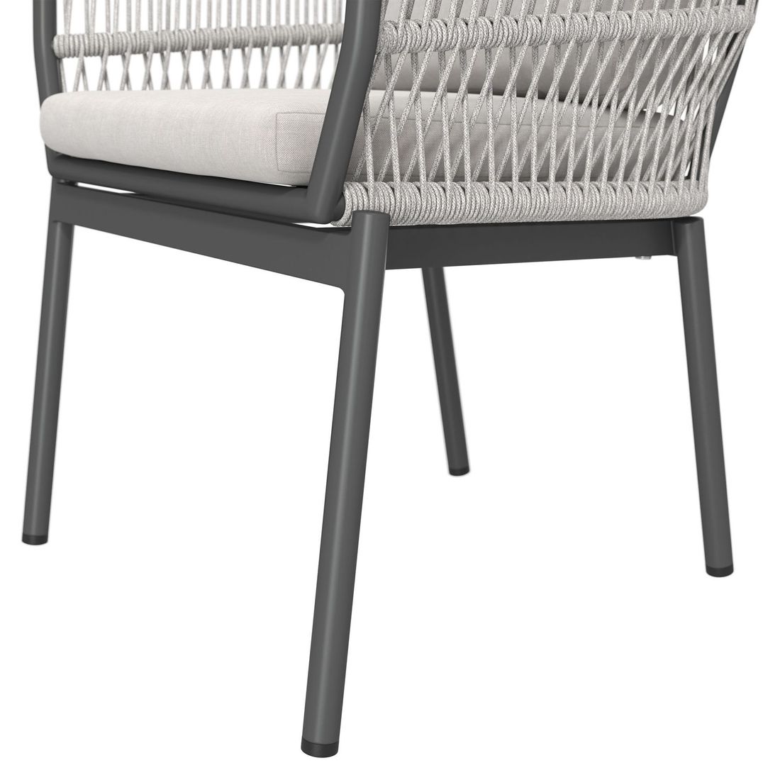 Hagestol Alicante aluminium og tau med puter med moderne design