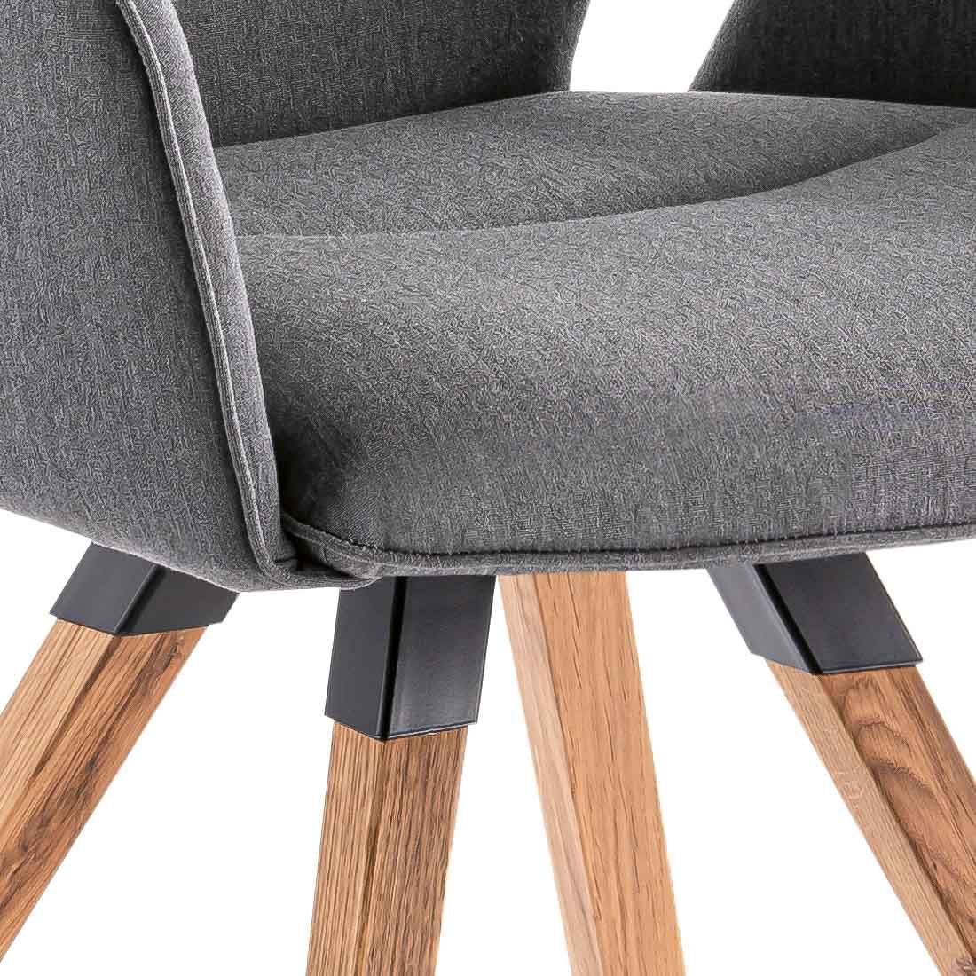 Detalj av hagestol med armlener Alvaro teak/polypropylen 62x63 cm