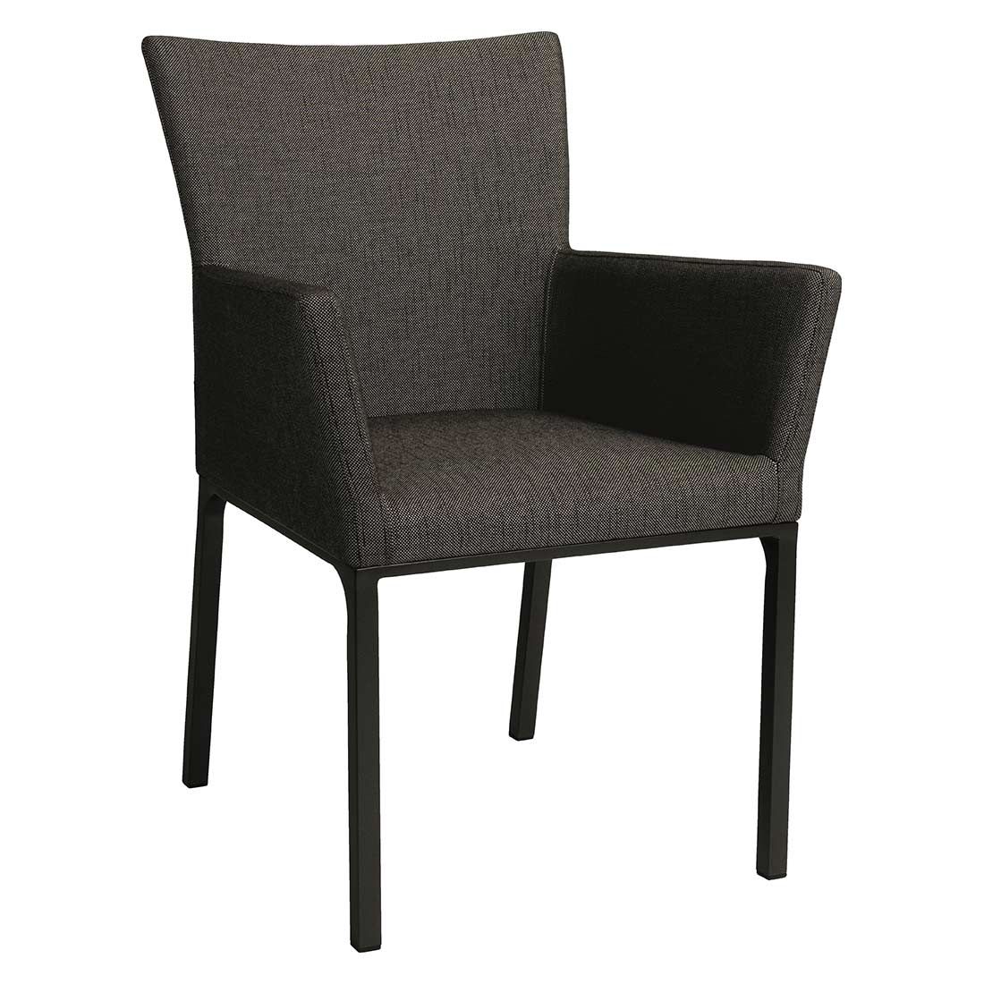Hagestol med armlener Artus aluminium/utestoff forfra