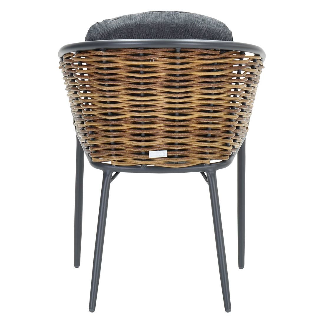 Montert Hagestol Bali aluminium med puter 60x62 cm på terrasse