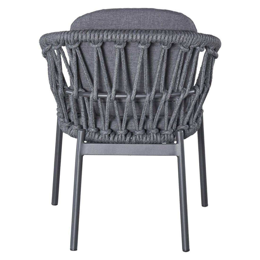 Montert Hagestol Bari aluminium og tau med puter på terrasse