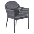 Hagestol Bari aluminium/tau med puter 59x61 cm forfra