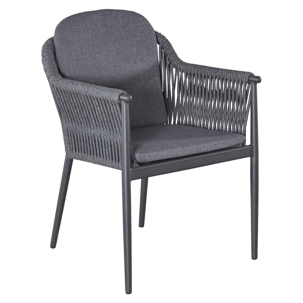 Hagestol Bari aluminium/tau med puter 59x61 cm forfra