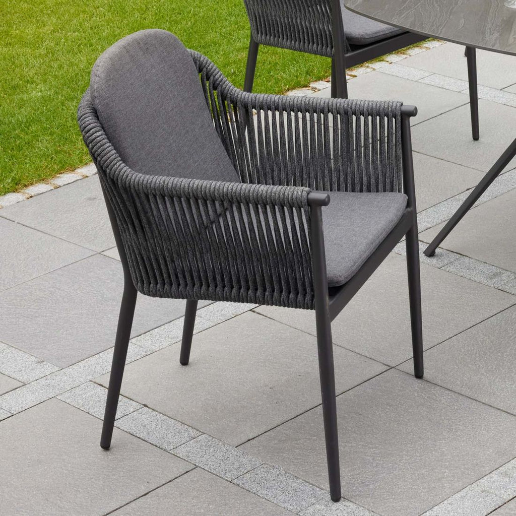 Hagestol Bari aluminium/tau med puter 59x61 cm bakside