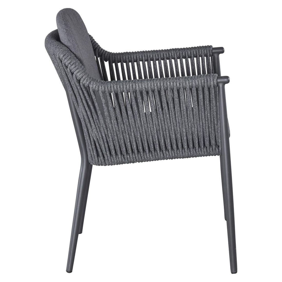 Hagestol Bari aluminium/tau med puter 59x61 cm montert i hage