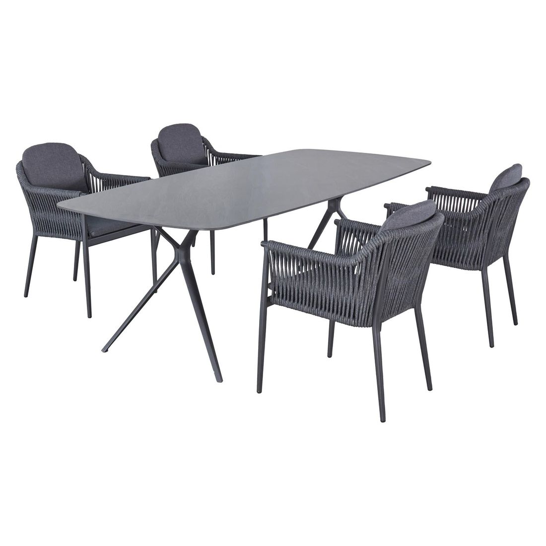 Hagestol Bari aluminium/tau med puter 59x61 cm detalj av ramme