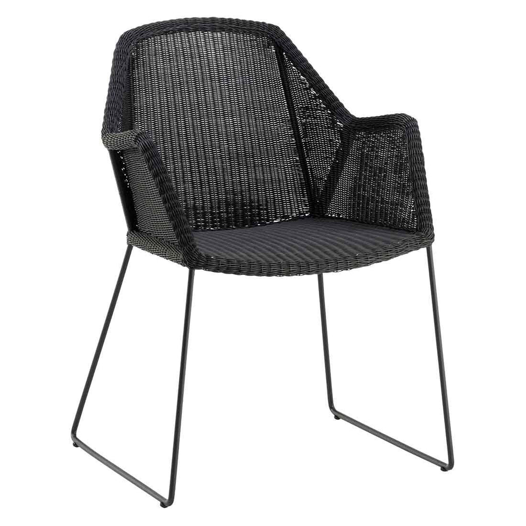 Hagestol Breeze flettverk/stål 60x62 cm svart bakside