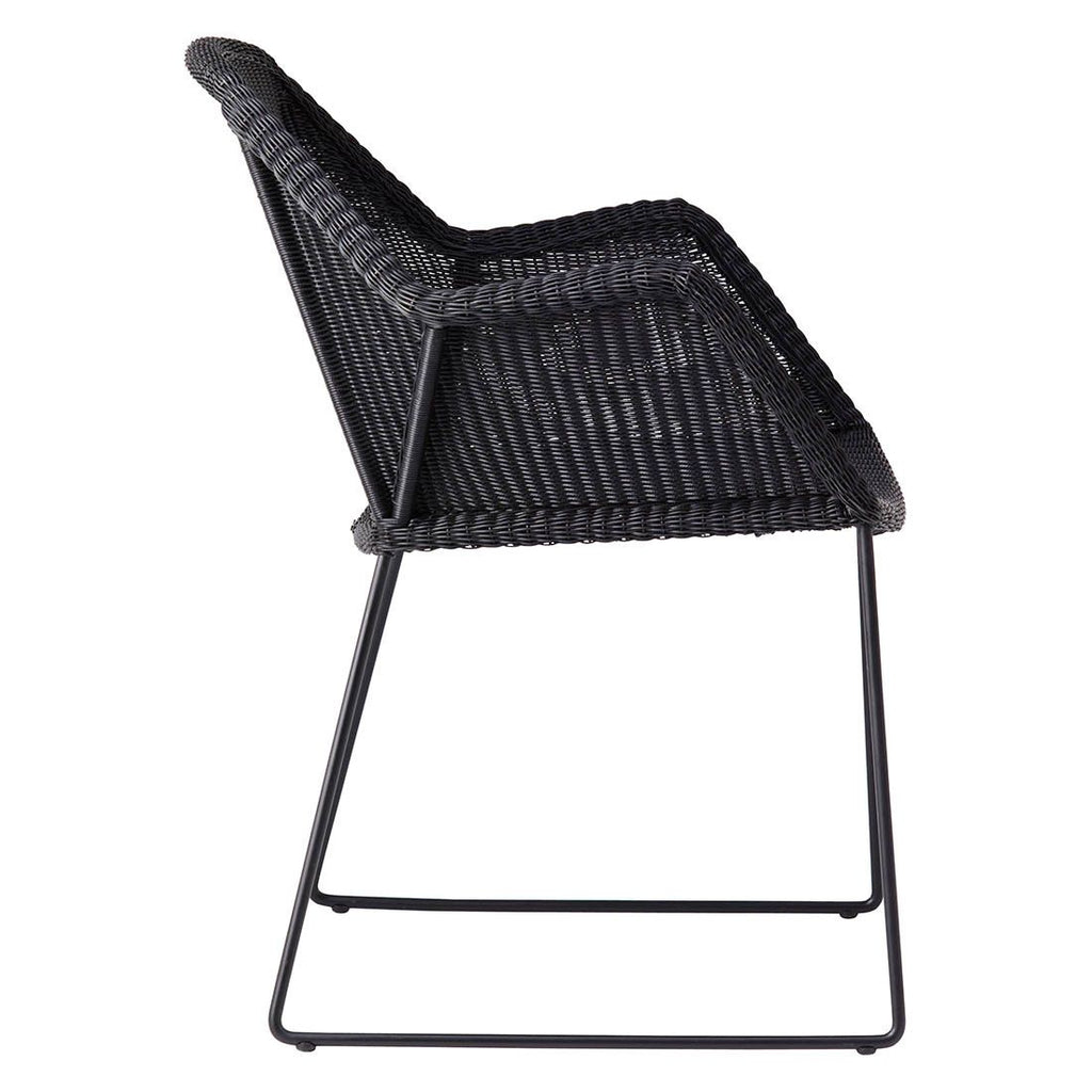 Nærbilde av materiale på Hagestol Breeze flettverk/stål 60x62 cm svart