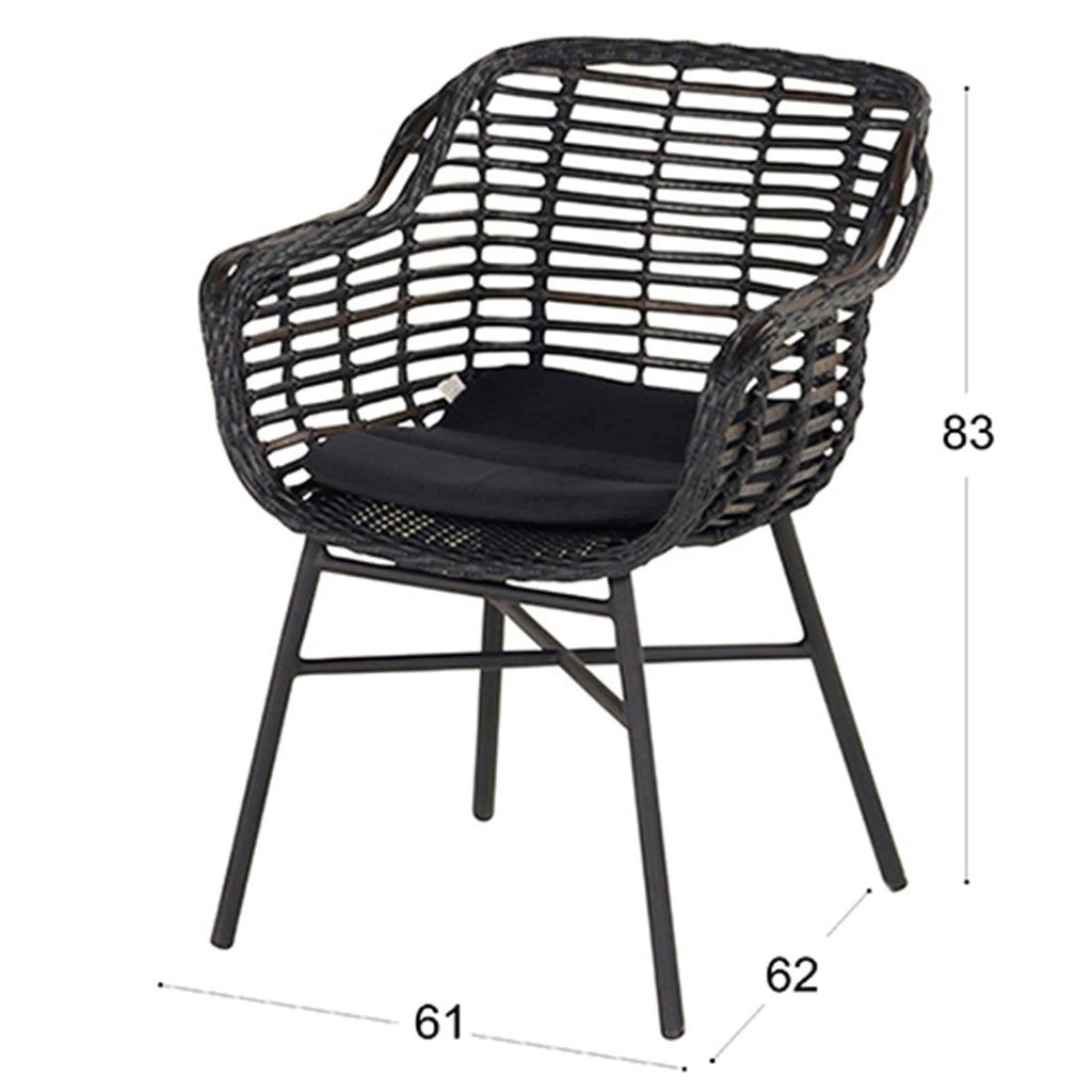 Hagestol Cecilia aluminium polyrotting 62x62 cm - Hartman bakside