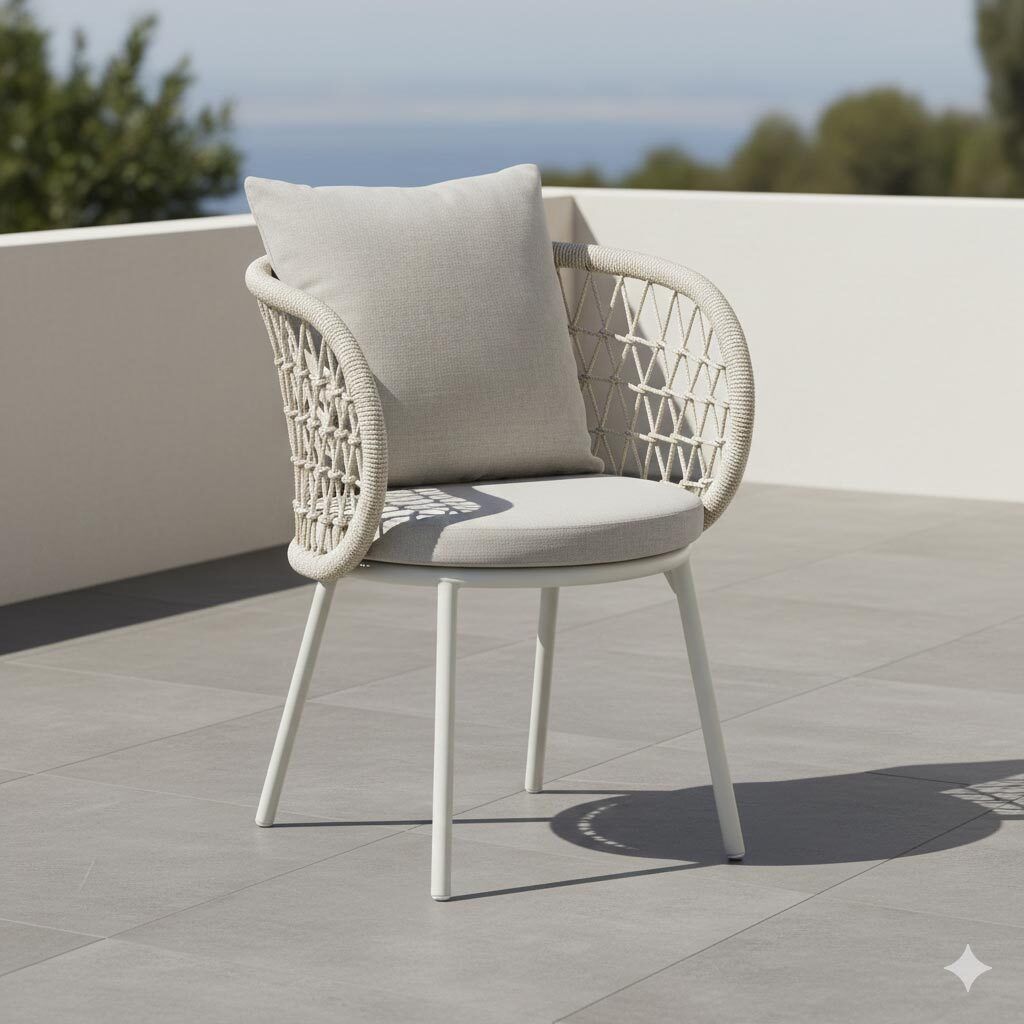 Hagestol Cevio aluminium/tau med sitte- og ryggpute bakside