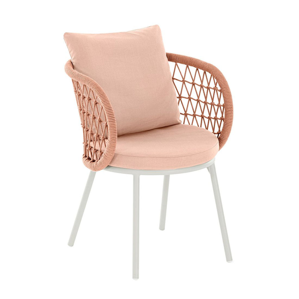 Hagestol med armlener Cevio aluminium tau ivory forfra