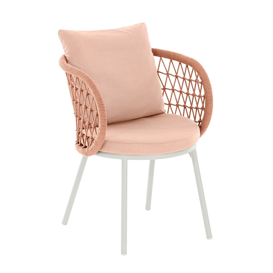Hagestol med armlener Cevio aluminium tau ivory forfra