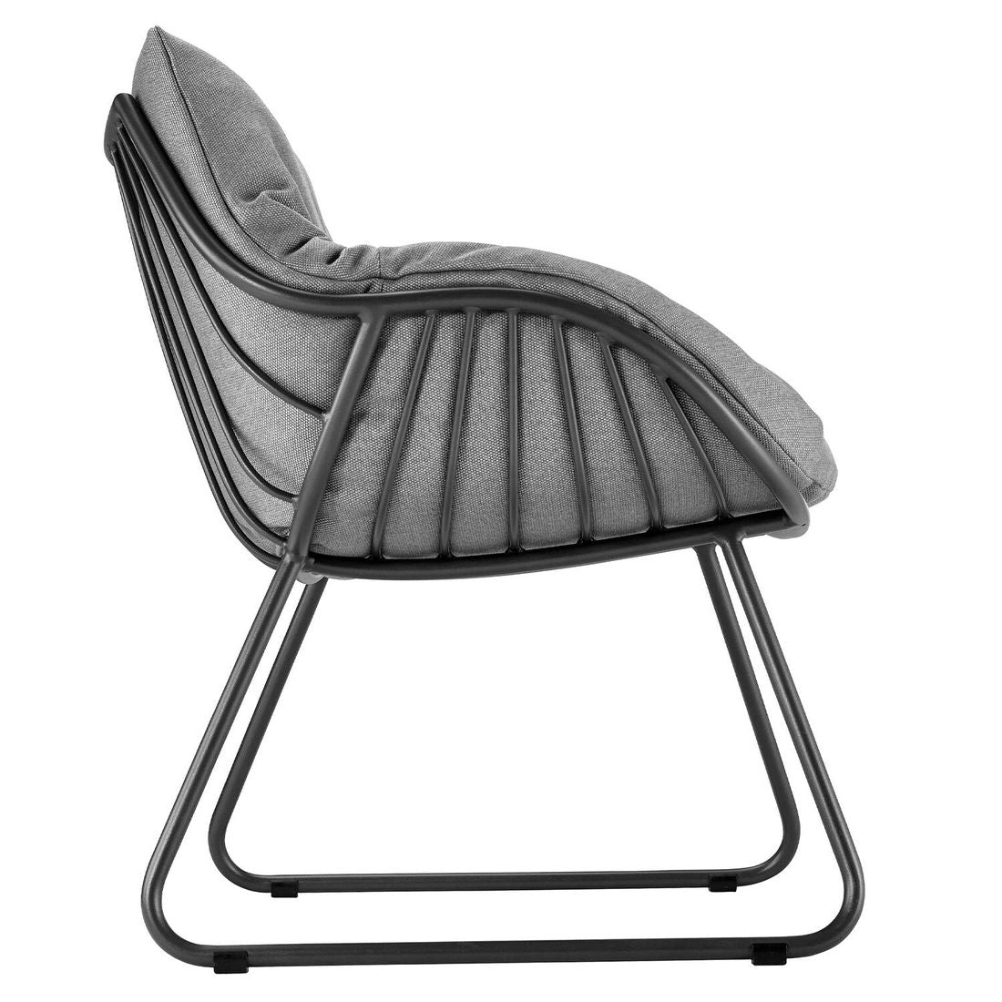 Hagestol Chill aluminium/akryl 65x70 cm - Solpuri sideprofil