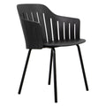Hagestol Choice stål/polypropylen, svart 59 cm fra Cane-Line sett forfra