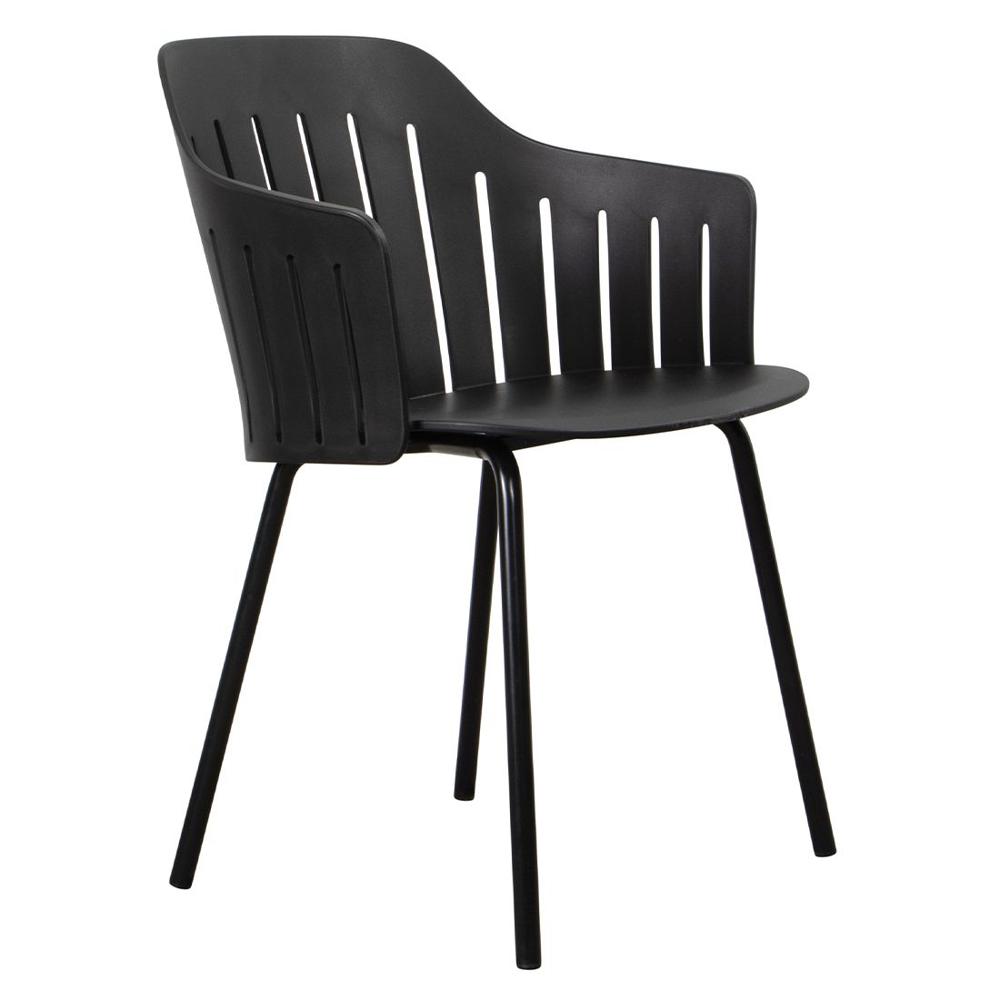 Hagestol Choice stål/polypropylen, svart 59 cm fra Cane-Line sett forfra