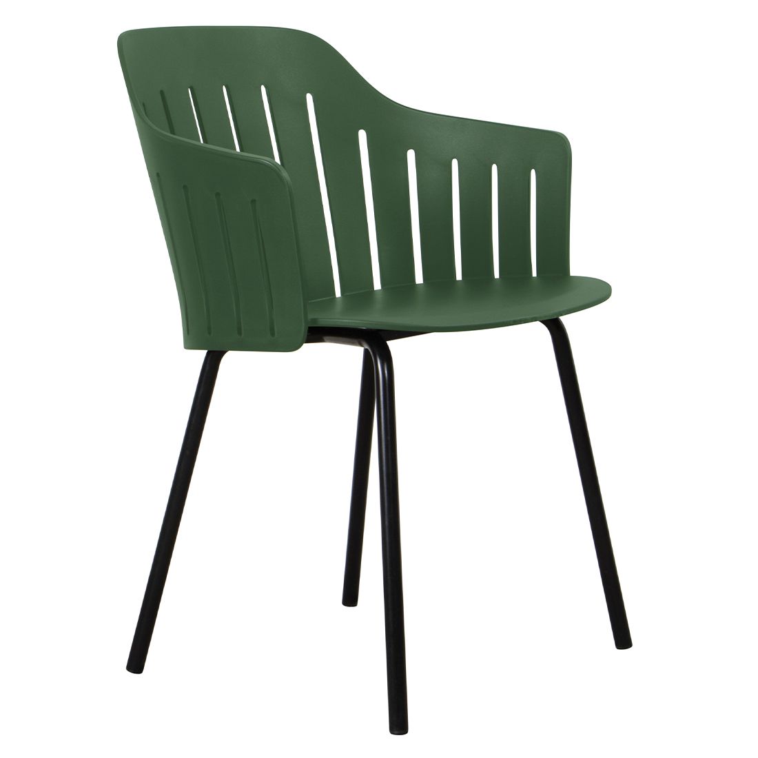 Hagestol Choice stål/polypropylen, svart/grønn 59 cm forfra
