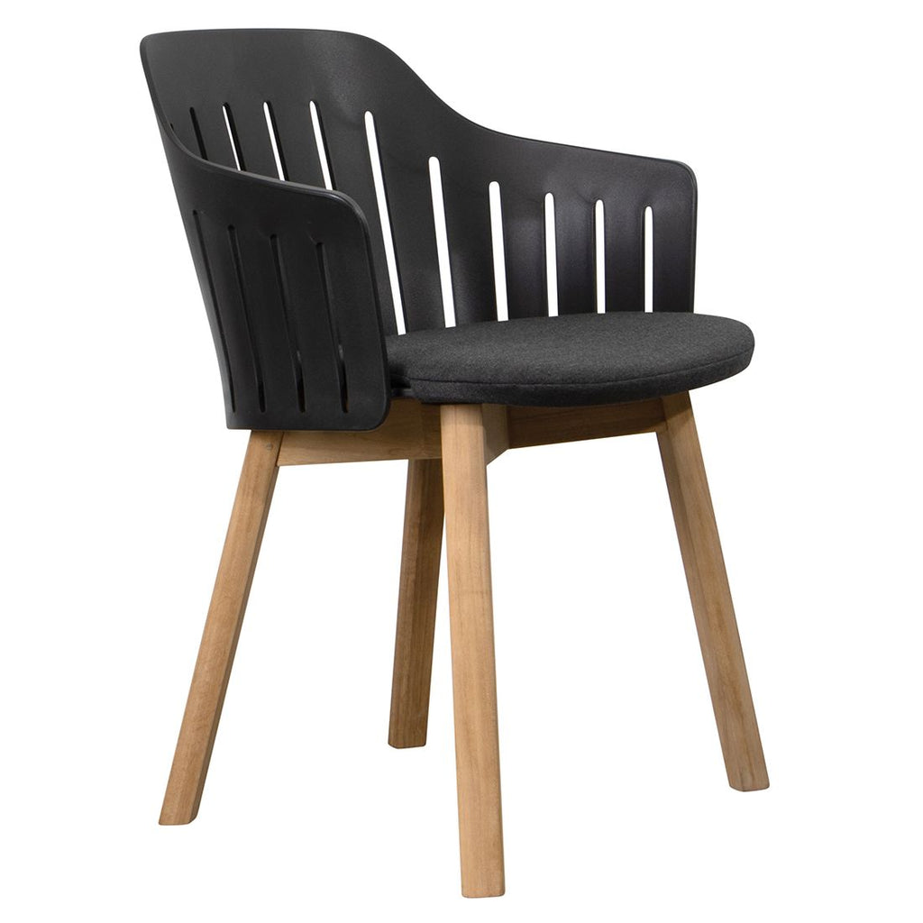 Hagestol Choice teak/polypropylen med sittepute natur svart forfra