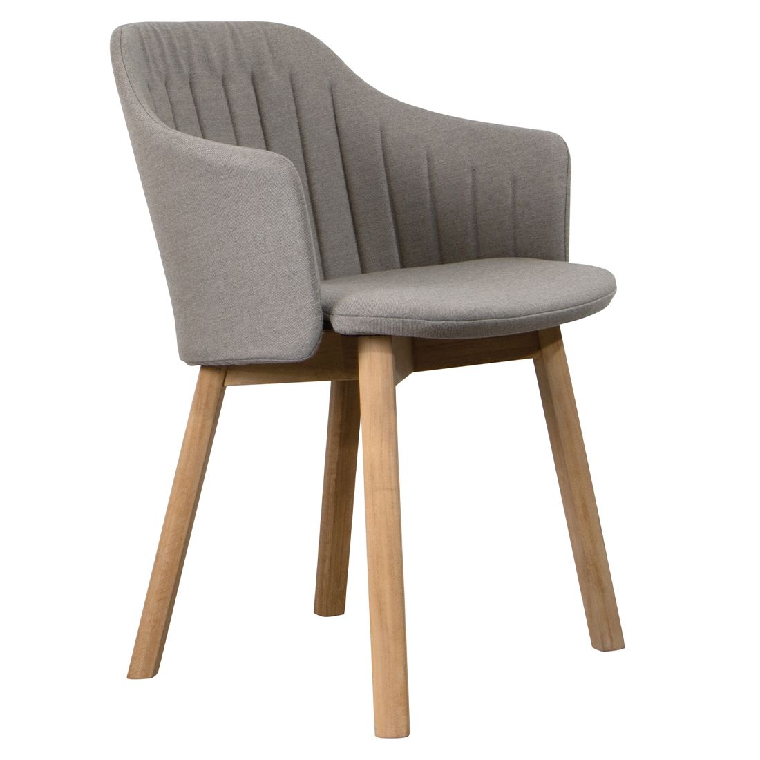 Hagestol Choice teak/polypropylen med puter natur taupe fra Cane-Line sett forfra
