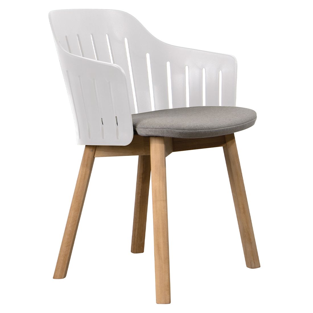 Hagestol Choice teak/polypropylen med sittepute natur taupe fra Cane-Line sett forfra