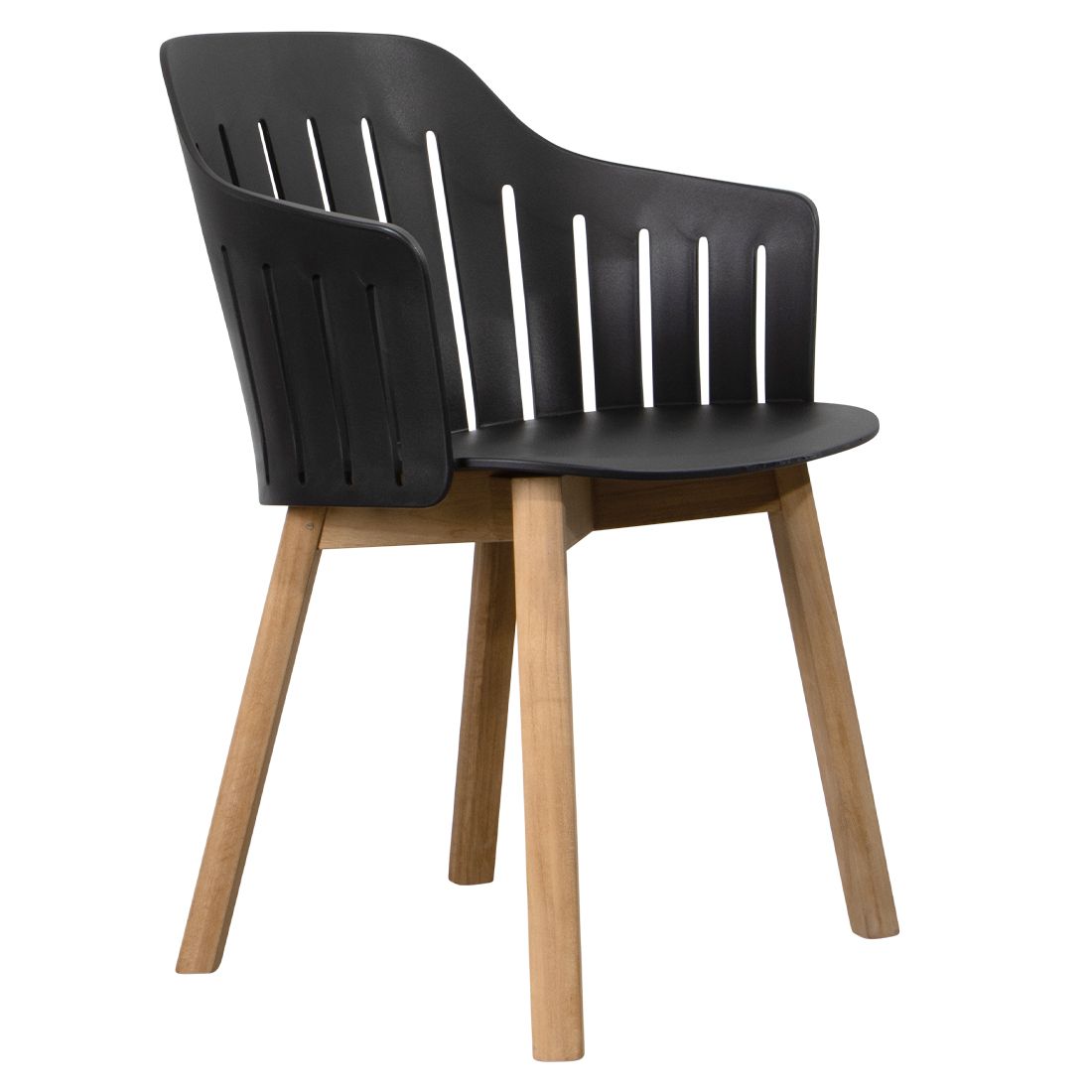 Hagestol Choice teak/polypropylen svart - Cane-line sett forfra