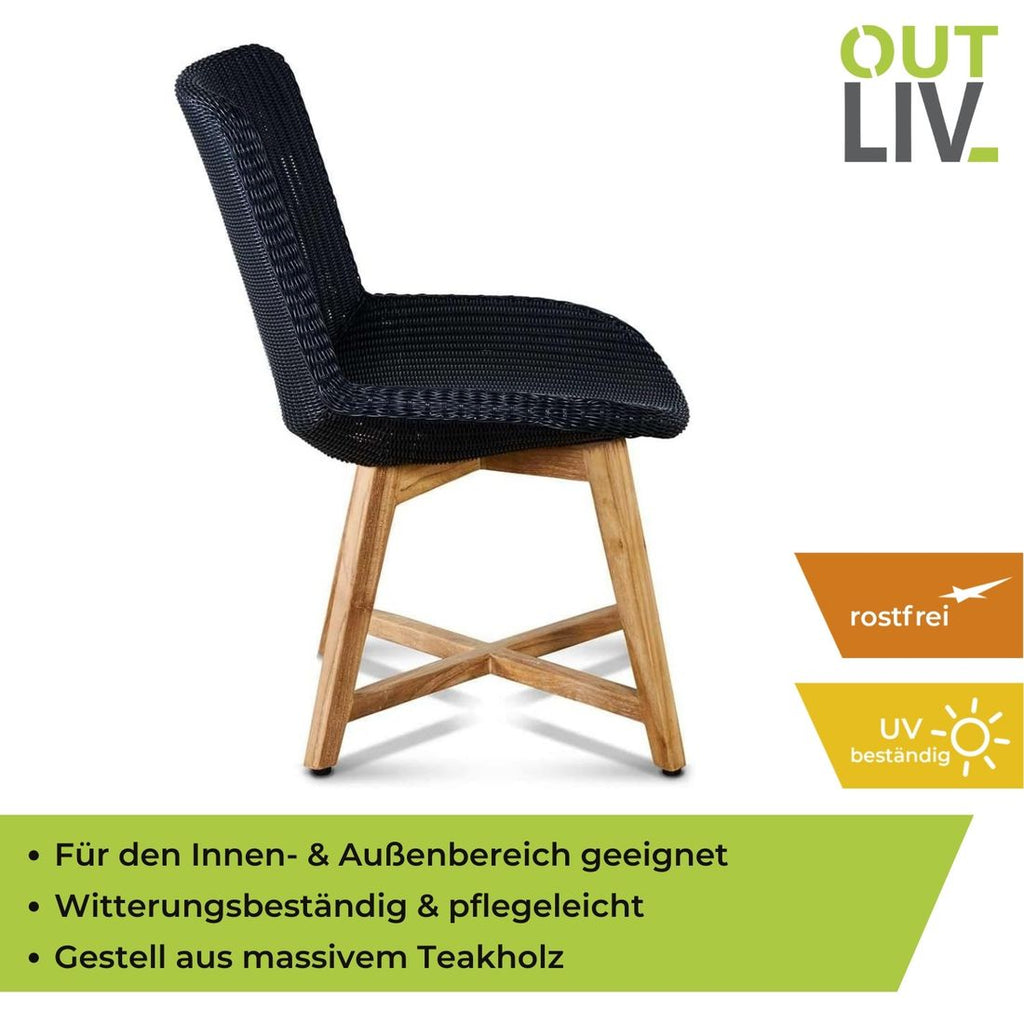 Oversikt over Hagestol Clovelly teak/polyrotting 56x68 cm i hagemiljø