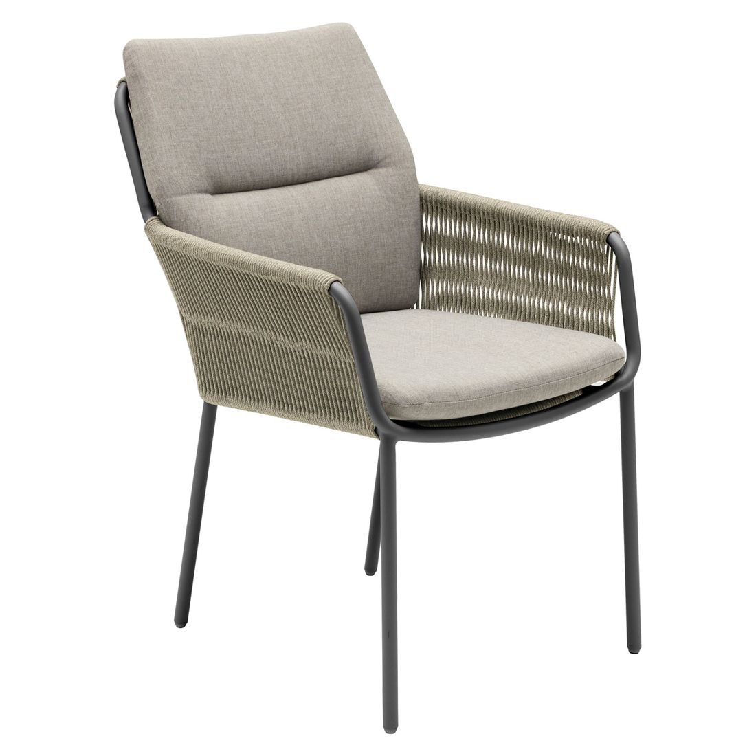 Hagestol Como aluminium med puter tau 59x71 cm forfra