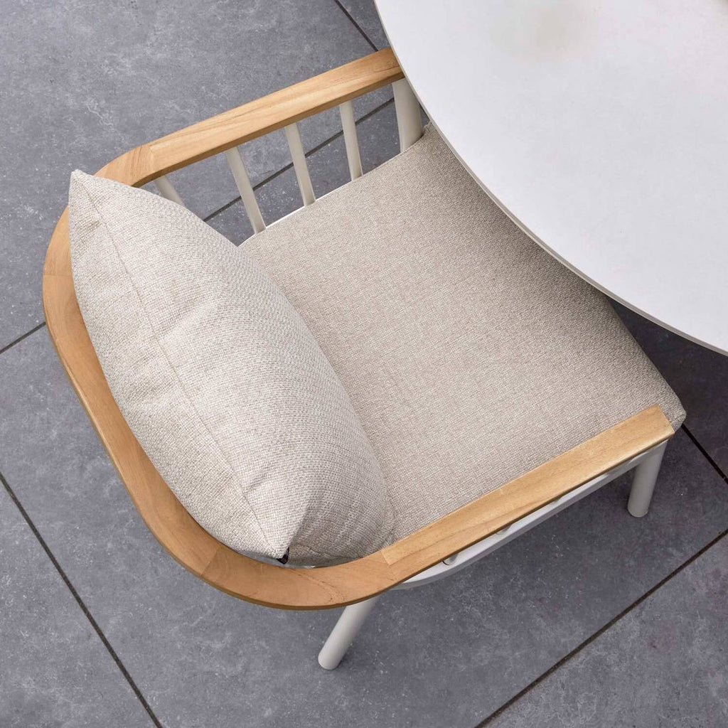 Visning av puter på Hagestol med armlener Condor aluminium med puter 60 cm
