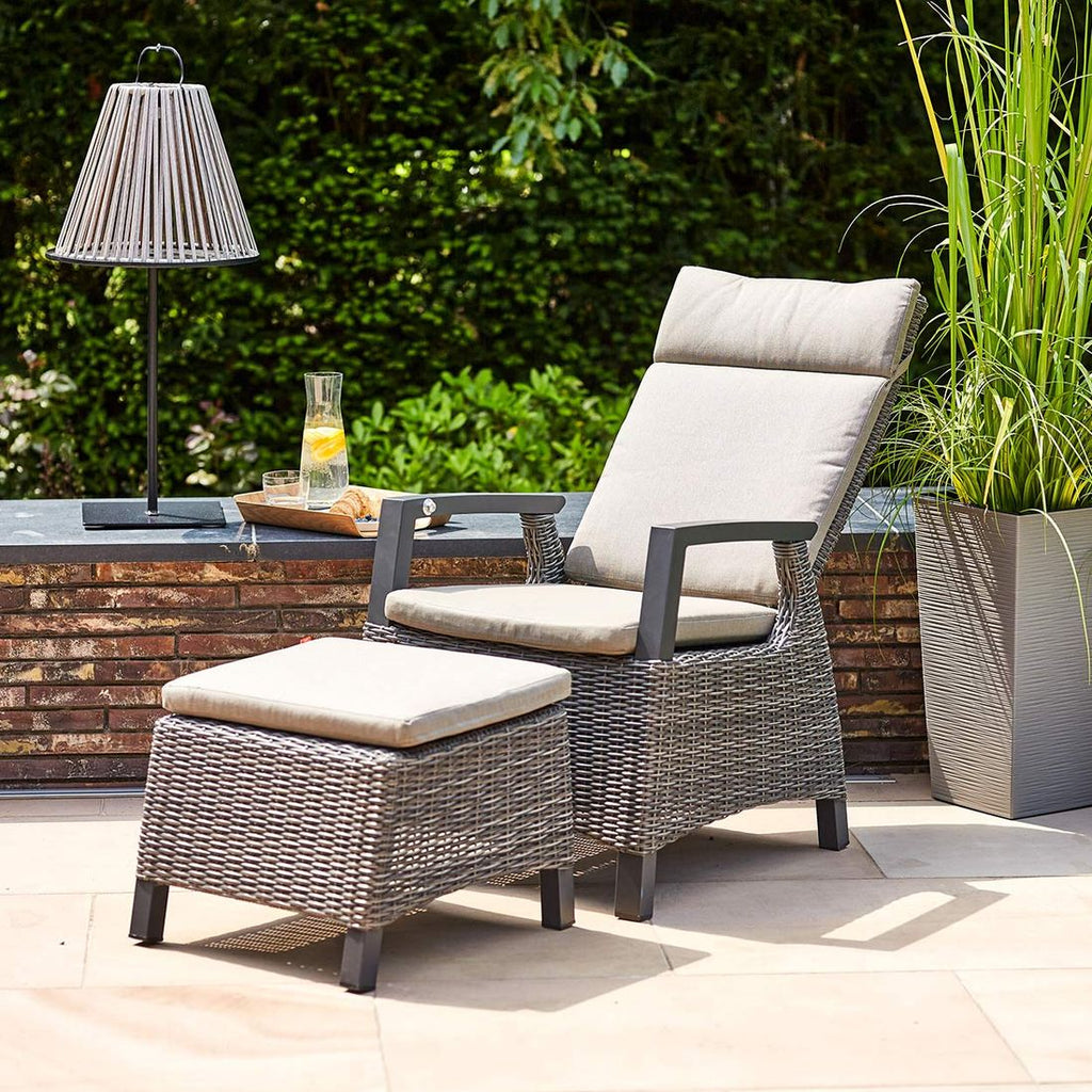 Hagestol Corido Move regulerbar rygg aluminium/flettverk - Siena Garden