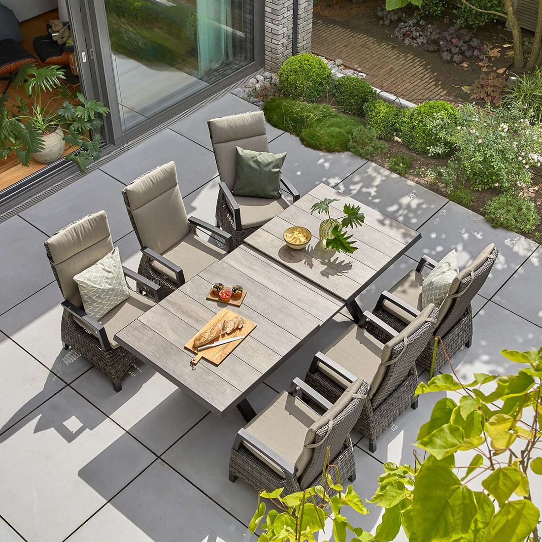 Hagestol Corido Move regulerbar rygg aluminium/flettverk - Siena Garden
