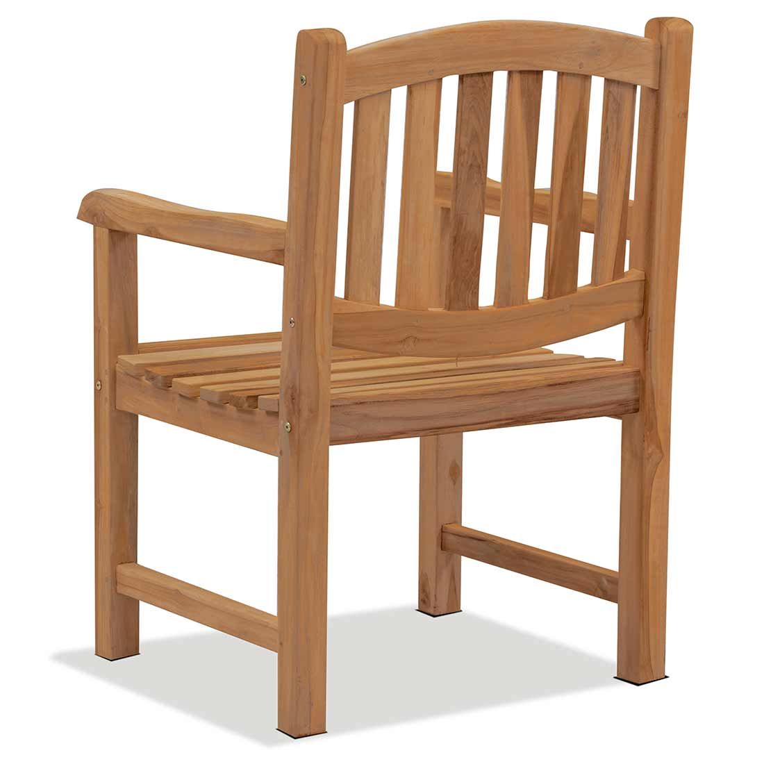 Hagestol Dallas teak 60x62 cm - OUTLIV montert på terrasse