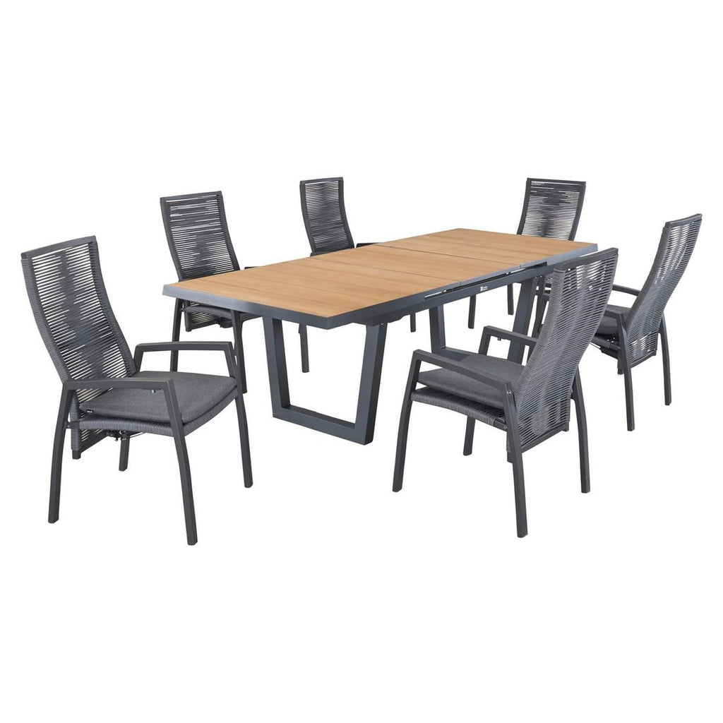 Hagestol Diwo regulerbar aluminium tau med pute med pute detalj