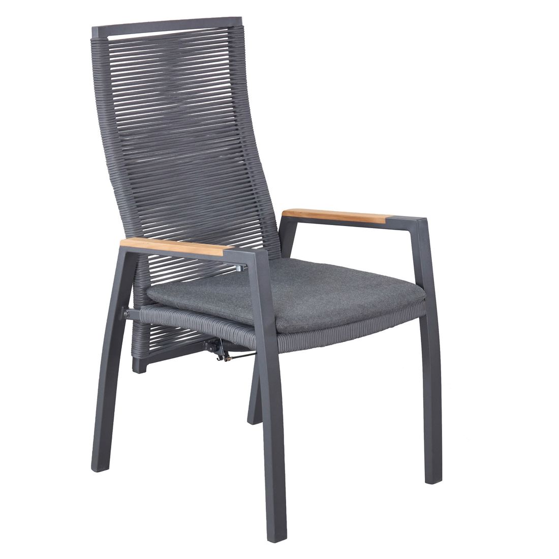 Hagestol Diwo regulerbar rygg aluminium/tau forfra