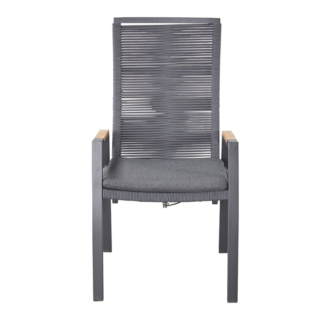 Montert Hagestol Diwo regulerbar rygg aluminium/tau i hage