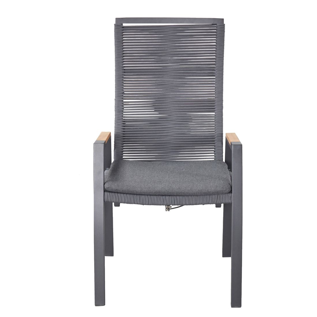 Montert Hagestol Diwo regulerbar rygg aluminium/tau i hage