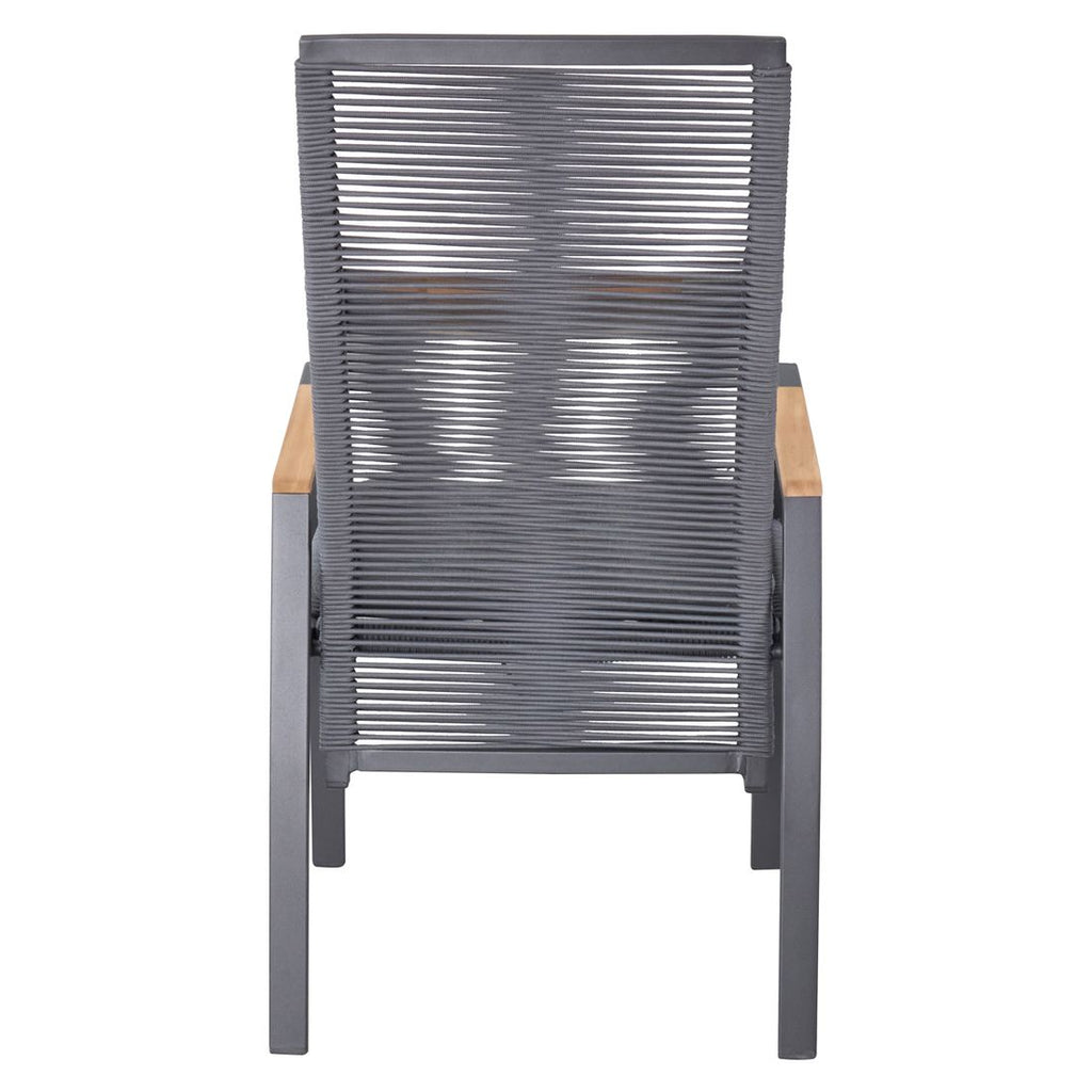 Sideprofil av Hagestol Diwo regulerbar rygg aluminium/tau