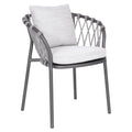 Hagestol med armlener Klea aluminium og tau 62 cm - Stern forfra