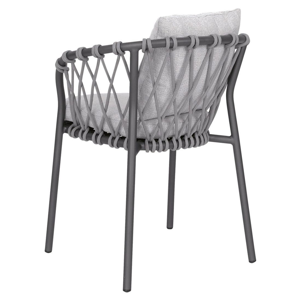 Montert Hagestol med armlener Klea aluminium og tau 62 cm - Stern i hage