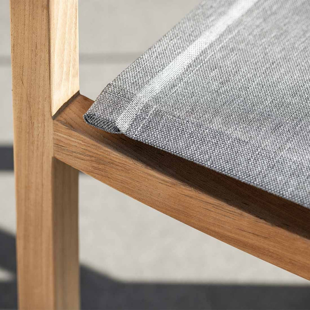 Hagestol Leah teak/textilen 59x65 cm - Stern bakside