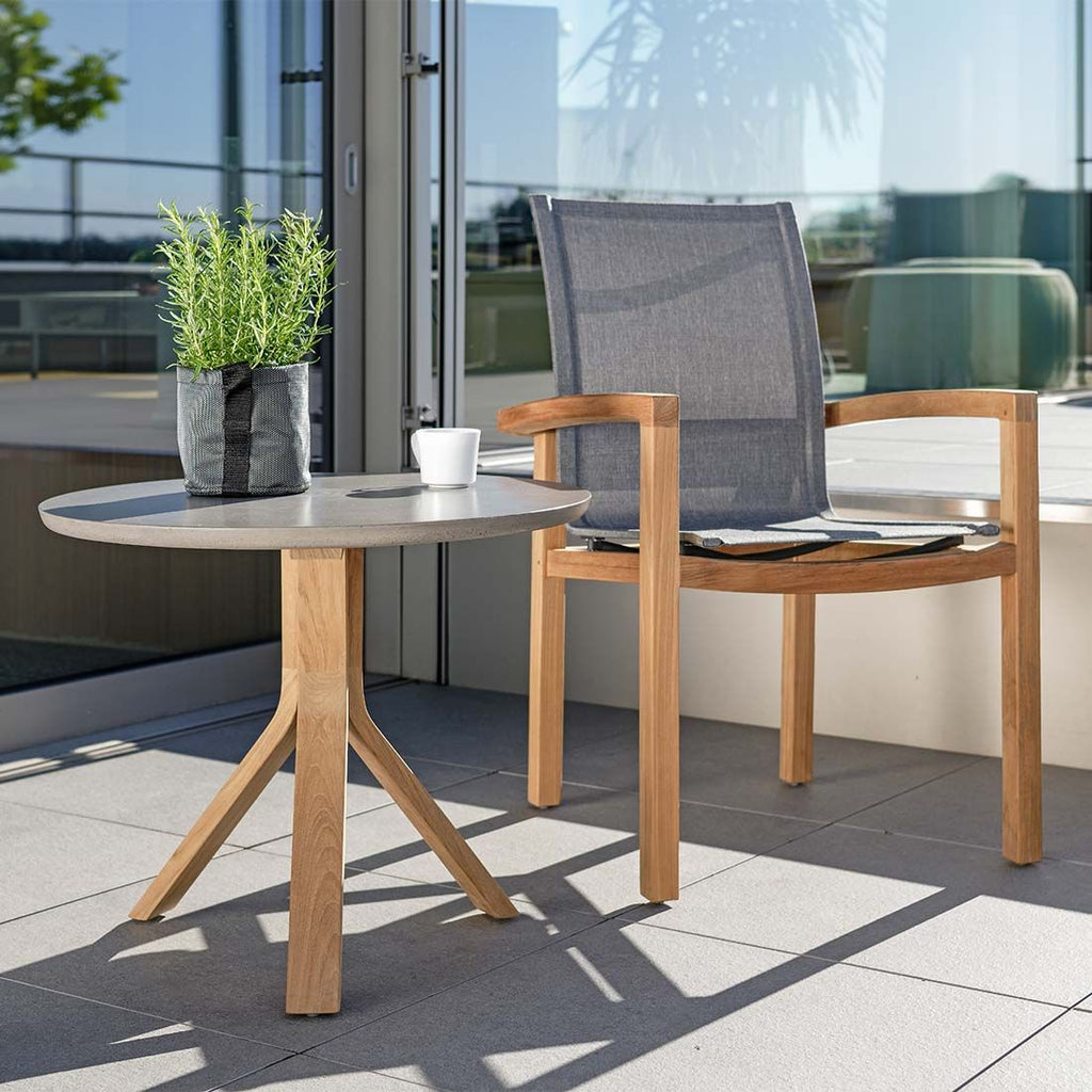 Hagestol Leah teak/textilen 59x65 cm - Stern sittesone