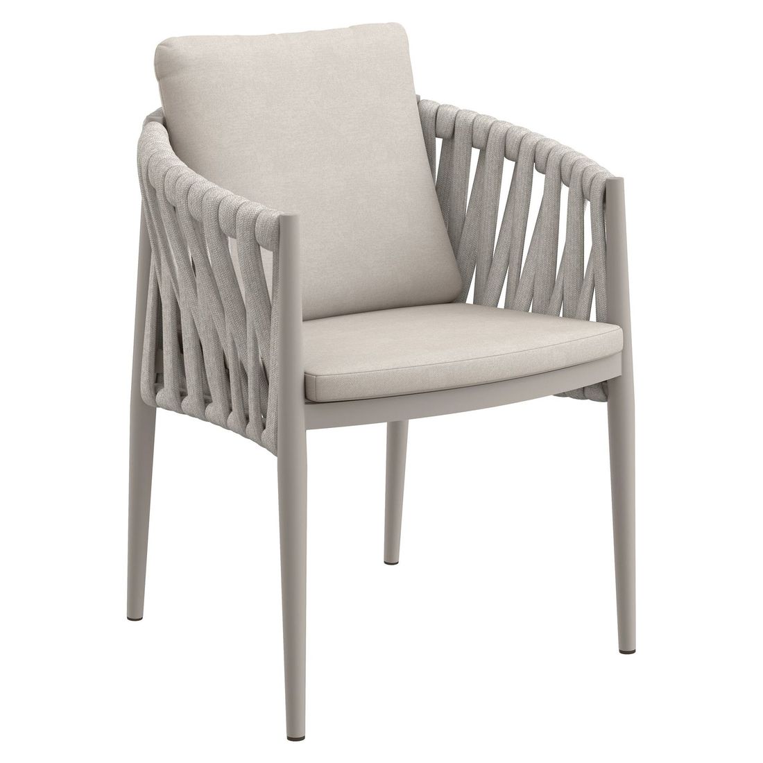 Hagestol Lena aluminium/tau med puter 63x62 cm forfra