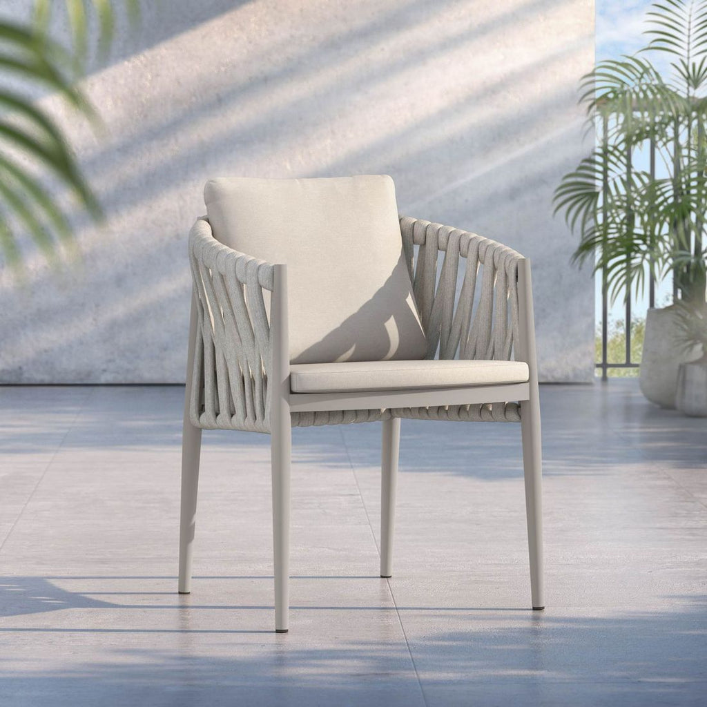 Hagestol Lena aluminium/tau med puter 63x62 cm bakside