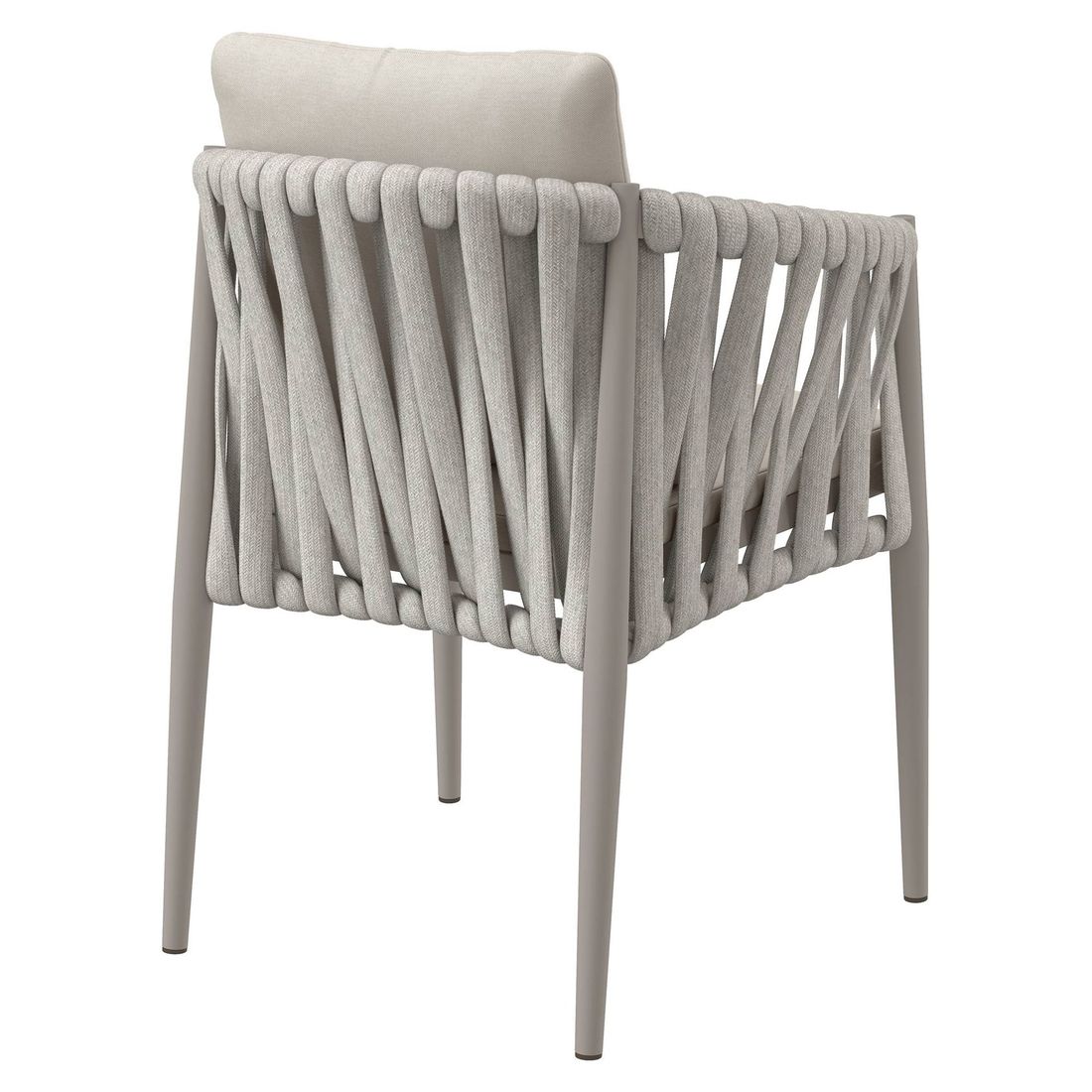 Sideprofil av Hagestol Lena aluminium/tau med puter 63x62 cm