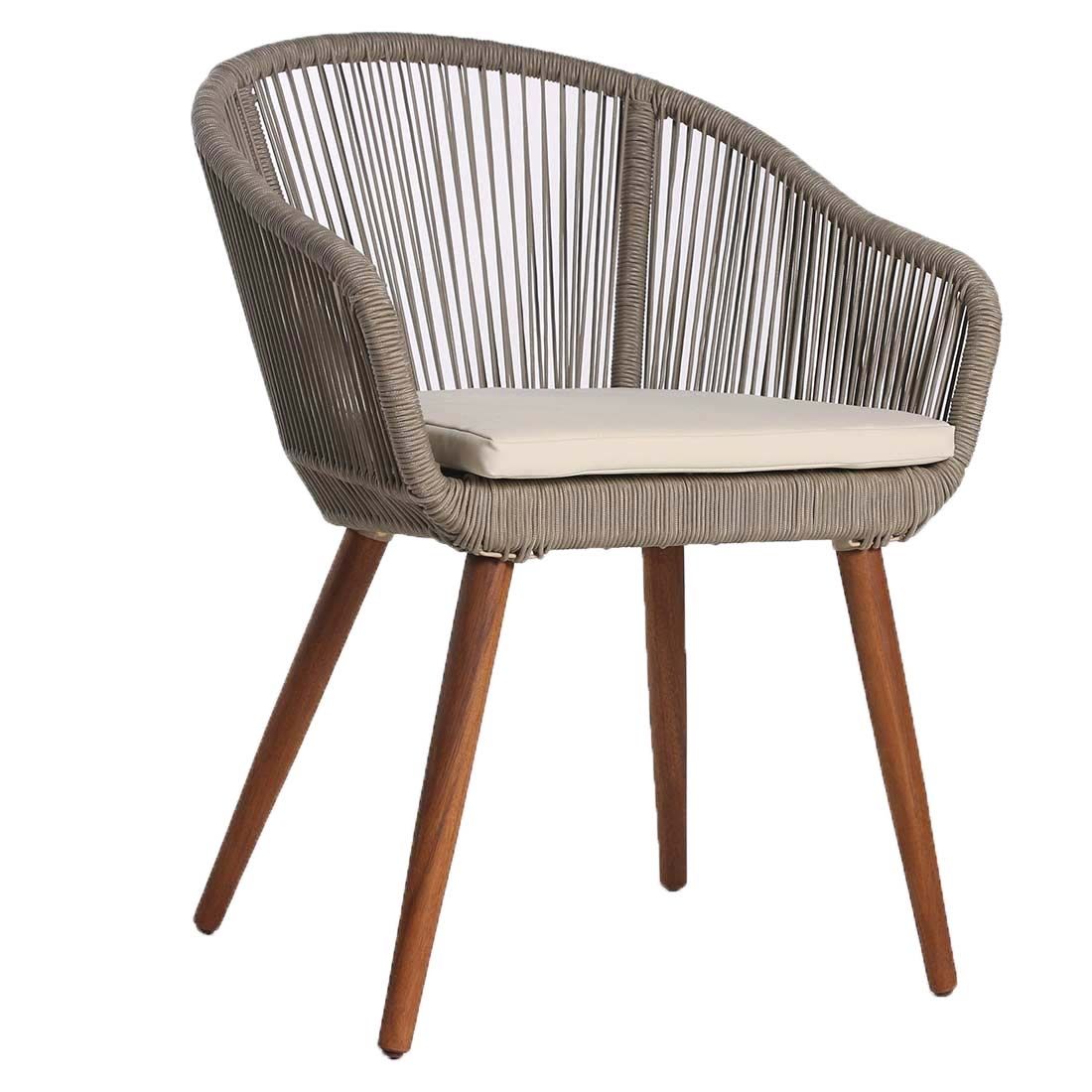 Hagestol Lille akasie med sittepute 65x61 cm - OUTLIV forfra