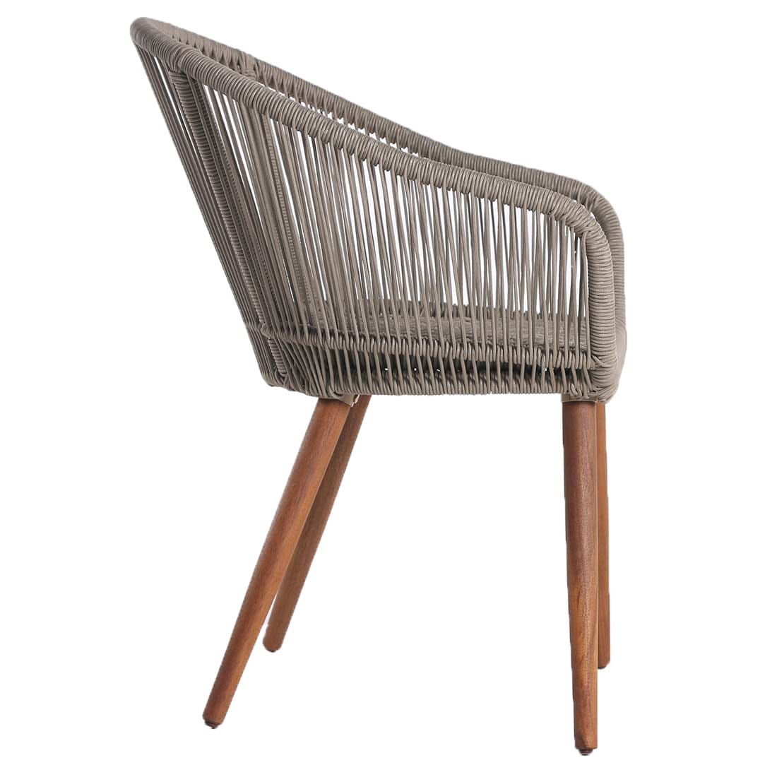 Detalj av Rope-fletting på Hagestol Lille akasie med sittepute 65x61 cm - OUTLIV