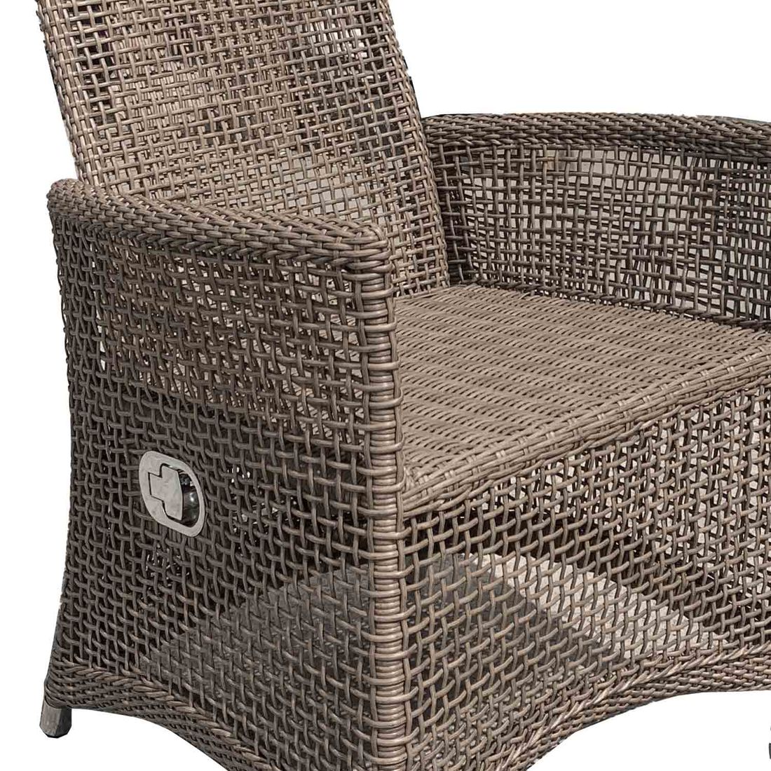 Montert Hagestol Loft regulerbar rygg polyrotting 67x71 cm - Zebra på terrasse