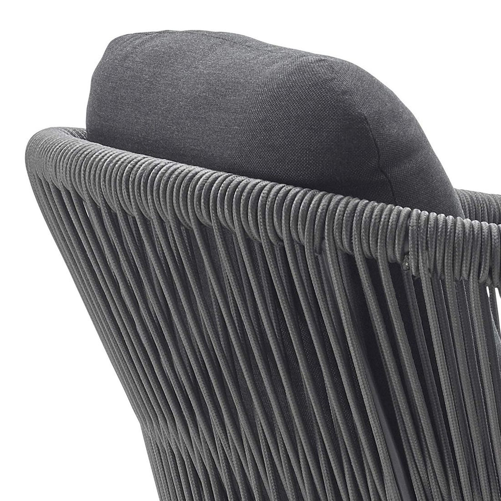 Hagestol Loop aluminium tau akryl antrasitt på terrasse