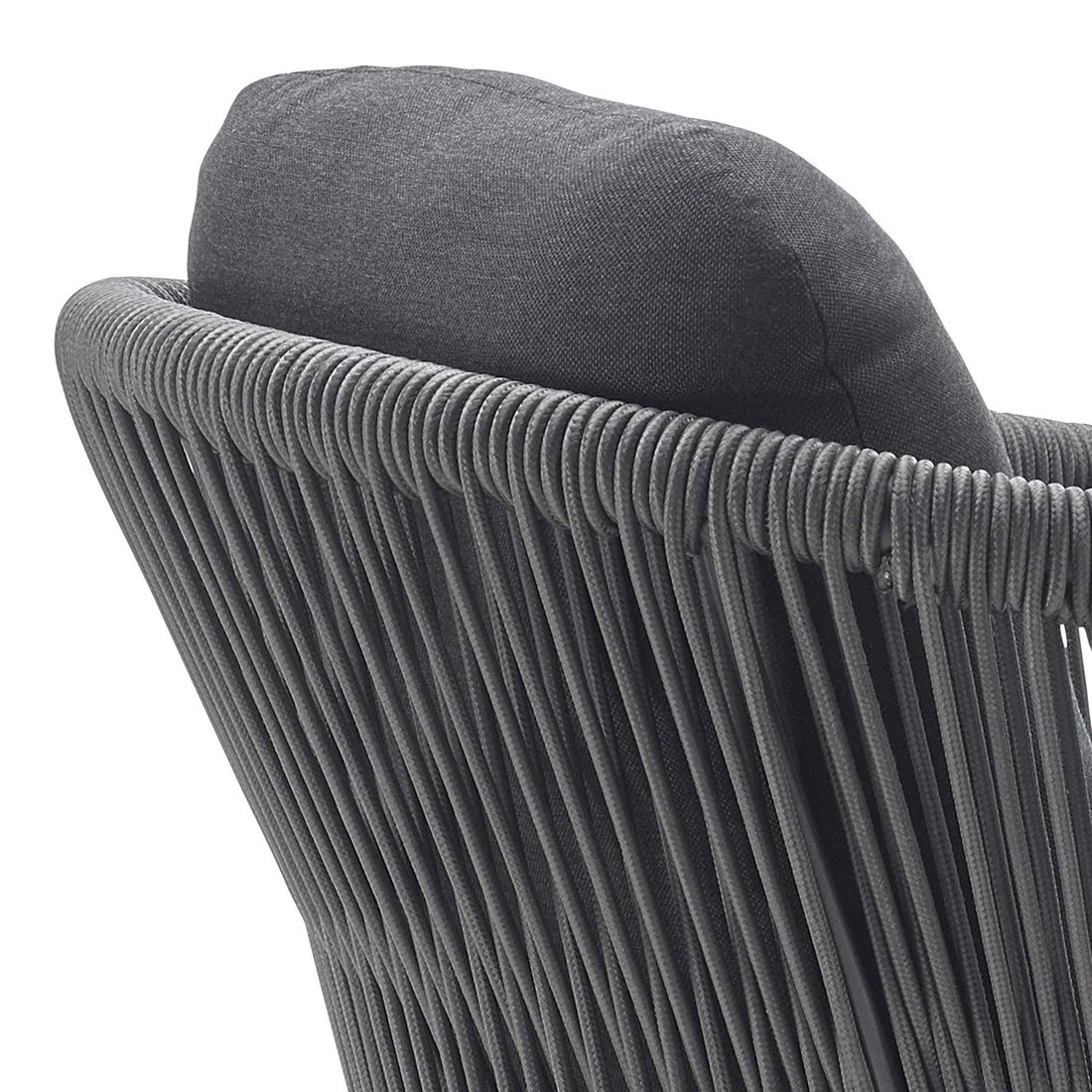 Hagestol Loop aluminium tau akryl antrasitt på terrasse