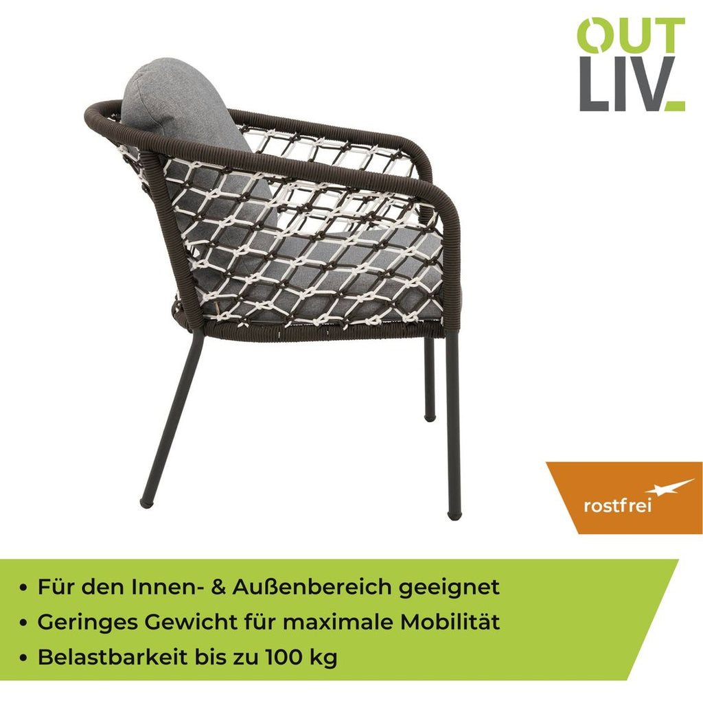 Oversiktsbilde av Hagestol Mali aluminium med puter 62x75 cm - OUTLIV